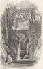 CUMBS. Lower fall-Rydal 1874 old antique vintage print picture