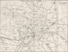 YORKS. Leeds town plan 1874 old antique vintage map chart