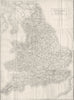 ENGLAND. Map of England 1874 old antique vintage plan chart