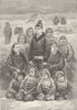 GREENLAND. Group of Greenlanders 1890 old antique vintage print picture