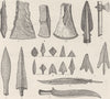 MILITARIA. Rude weapons of primitive man 1890 old antique print picture