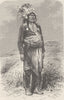 USA. Chief in full dress 1890 old antique vintage print picture