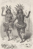 USA. Indian dancers personating Night and Day 1890 old antique print picture
