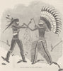 USA. Indian painting on the lodge skins 1890 old antique vintage print picture