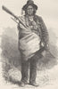 USA. Cheyenne Chief in semi-civilised dress 1890 old antique print picture
