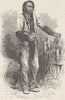 UTAH. The Wolf, a Ute Indian 1890 old antique vintage print picture