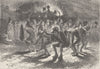 USA. Indian Scalp Dance 1890 old antique vintage print picture