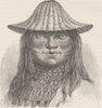 PERU. Conibo Indian (Male)  1890 old antique vintage print picture