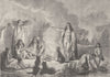 CHILE. Patagonian encampment 1890 old antique vintage print picture
