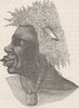 PAPAU NEW GUINEA. Native of the Admiralty Islands (Papuan)  1890 old print