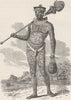 POLYNESIA. Tattooed savage of the Marquesan Islands 1890 old antique print