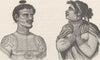 POLYNESIA. Specimens of Marquesan tattooing 1890 old antique print picture
