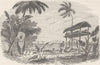POLYNESIA. Corpse & Corpse-Praying Priest at the funeral of a chief 1890 print