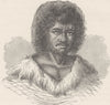 POLYNESIA. Otoo, King of Tahiti (after cook)  1890 old antique print picture