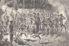 PACIFIC ISLANDS. The Pilou-Pilou Dance of Now Caledonia 1890 old antique print