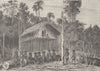 PAPAU NEW GUINEA. The village of Alambori, New Guinea 1890 old antique print