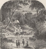 INDONESIA. A river scene in Borneo 1890 old antique vintage print picture