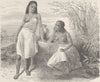 ETHIOPIA. Abyssinian girls 1890 old antique vintage print picture