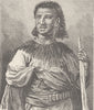 ETHIOPIA. Abyssinian soldier 1890 antique vintage print picture