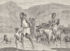 ALGERIA. A Berber family crossing a Ford. A scene in Algeria 1890 old print