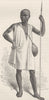 SUDAN. Takrown (Nubian) soldier 1890 antique vintage print picture