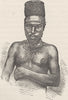 SOUTH AFRICA. Zulu chief 1890 old antique vintage print picture