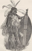 SOUTH AFRICA. Zulu chief in full dress 1890 old antique vintage print picture