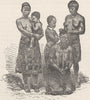 SOUTH AFRICA. Kaffir family 1890 old antique vintage print picture