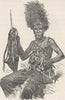 SOUTH AFRICA. Zulu Doctor 1890 old antique vintage print picture