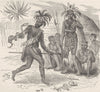 SOUTH AFRICA. Kaffir seer engaged in divination 1890 old antique print picture