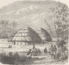 SOUTH AFRICA. Kaffir huts 1890 old antique vintage print picture