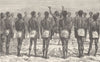 SOUTH AFRICA. Zulu Ukuncinsa ceremony; Chief exhorting his men to battle 1890