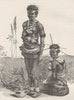 SOUTH AFRICA. Zulu girls in dancing dress 1890 old antique print picture