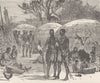 SOUTH AFRICA. Interior of a Zulu Kraal on the Tugela River 1890 old print