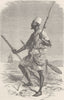 SENEGAL. Talibe in war dress (Senegambia)  1890 old antique print picture