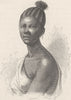 SENEGAL. Girl of Makhana, Upper Senegal 1890 old antique vintage print picture
