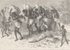 ANGOLA. Slave Gang of Coimbra, a Portuguese Mulatto of Bihe 1891 old print