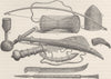 GHANA. Ashanti weapons and implements 1891 old antique vintage print picture