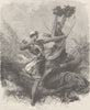 BENIN. Amazons Of Dahomey (Benin) in battle 1891 old antique print picture