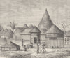 SOUTHERN AFRICA. Village in Lovale, West Africa 1891 old antique print picture