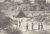 GABON. Kawaia, an entrenched village in West Africa 1891 old antique print