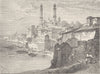 INDIA. Varanasi, from the Ganges 1892 old antique vintage print picture