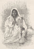 INDIA. A boatwoman of Srinagur (Kashmir)  1892 old antique print picture