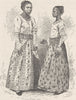 SRI LANKA. Singhalese women 1892 old antique vintage print picture
