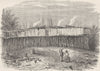 TIBET. Karen's bamboo house 1892 old antique vintage print picture