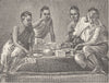 THAILAND. Siamese (Thai) ladies dining 1892 old antique vintage print picture