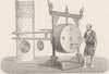 CHINA. Gong in a Chinese temple 1892 old antique vintage print picture