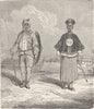 CHINA. Chinese soldiers of the old school 1892 antique print picture