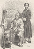 CHINA. Chinese barber 1892 old antique vintage print picture