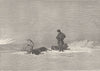 ARCTIC. Death of the reindeer. A Lapp scene 1892 old antique print picture
